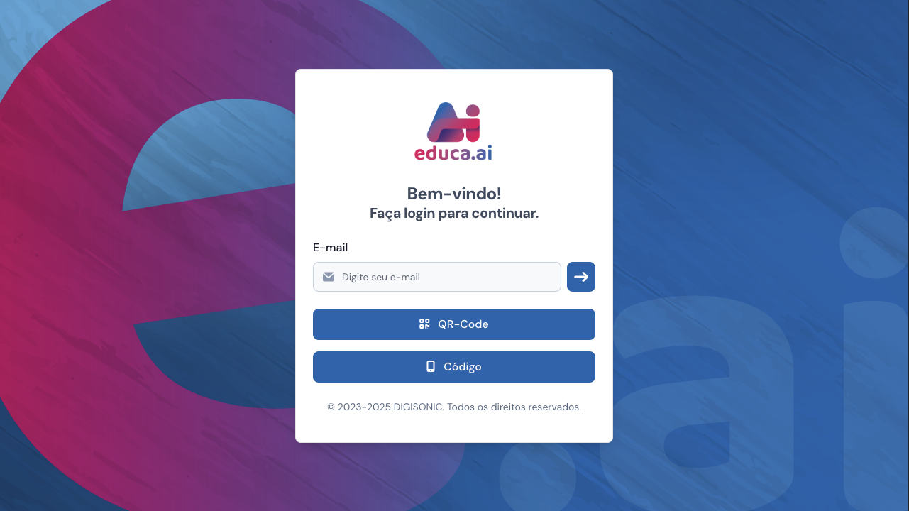 Tela inicial de login