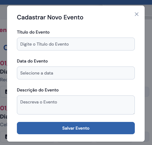 Modal de Novo Evento