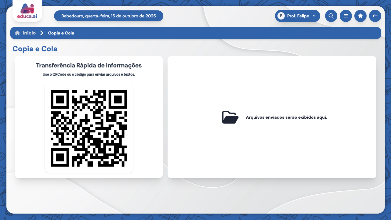 Interface do Copia e Cola