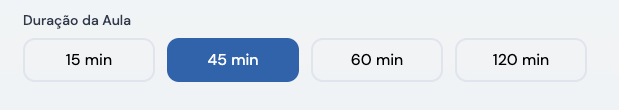 Seleção de Duração da Aula