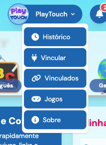 Menu Dropdown do PlayTouch