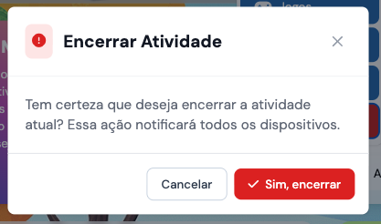 Modal Encerrar Atividade